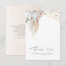 Pampas Grass Floral Chá de fraldas Pequeno Obrigad