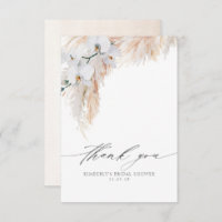 Pampas Grass Floral Chá de panela Pequeno Obrigado