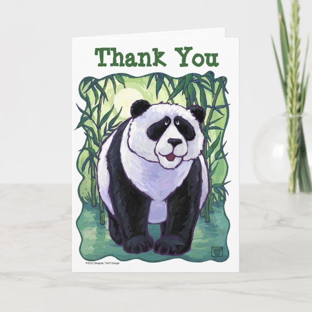 Cartão De Agradecimento Panda Bear Party Thank You Card (Frente)