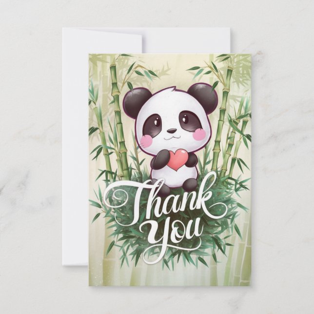 Cartão De Agradecimento Panda Colorida Encantada (Frente)