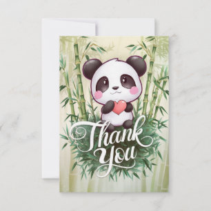 Cartão De Agradecimento Panda Colorida Encantada