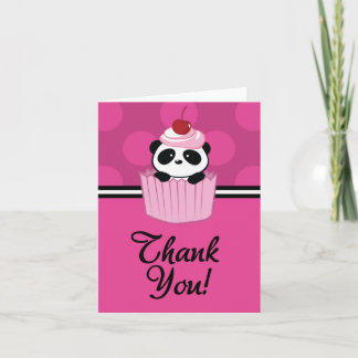 Cartão de Agradecimento Panda Cupcake