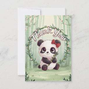 Cartão De Agradecimento Panda de Saudação Bonita