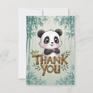 Cartão De Agradecimento Panda Elegante Encantada