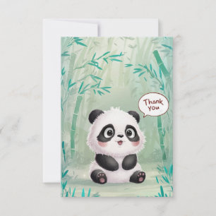 Cartão De Agradecimento Panda Elegante Encantada