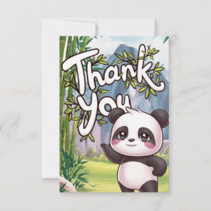 Cartão De Agradecimento Panda Simples Bonita