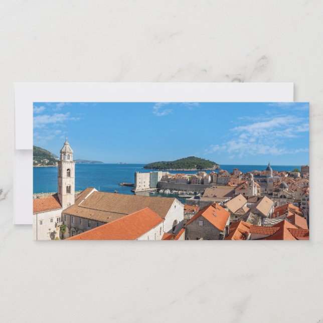 Cartão De Agradecimento Panorama da cidade de Dubrovnik - Croácia (Frente)