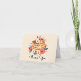 Cartão De Agradecimento panquecas adoráveis de brunch com aquarela floral