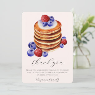 Cartão De Agradecimento Panquecas elegantes em aquarela, brunch e chá de b