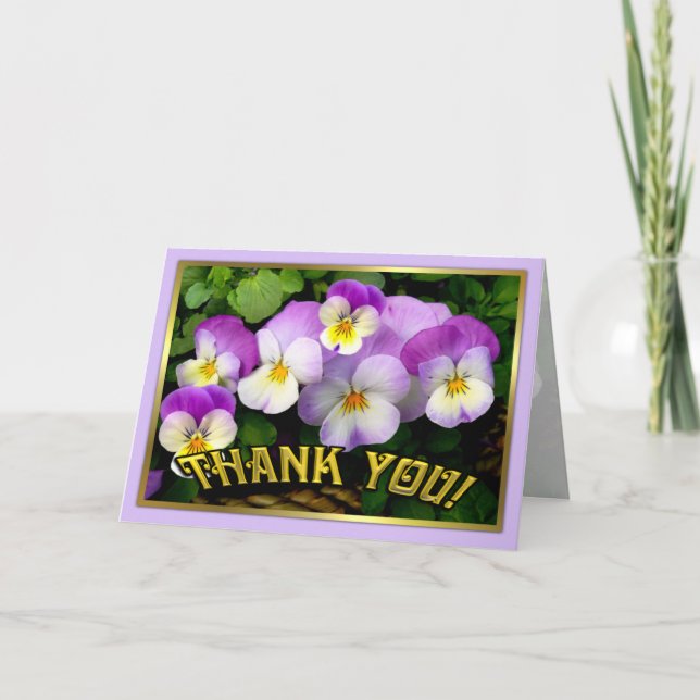 Cartão De Agradecimento Pansy ~ Thank You ~ Card (Frente)