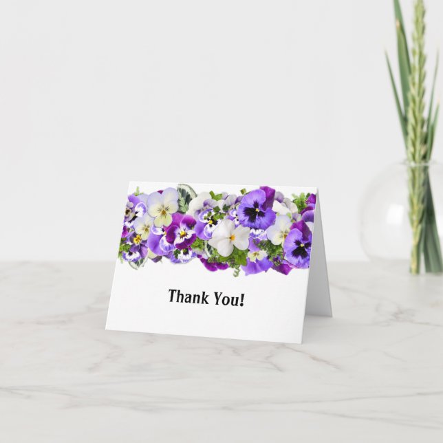 Cartão De Agradecimento Pansy Thank You Card (Frente)