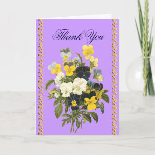 Cartão De Agradecimento Pansy Violets Botanical Thank You Cards