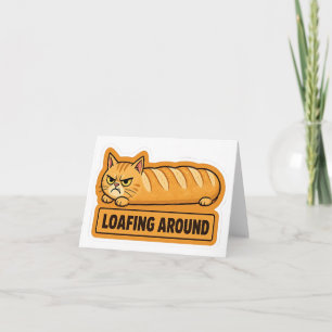 Cartão De Agradecimento Pãozinho de Gato Engraçado de Pão