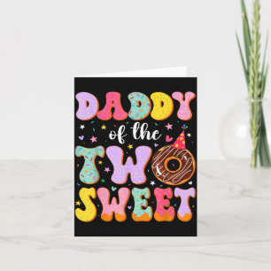 Cartão De Agradecimento Papai dos Dois Doce 2º Aniversário Donut Bday Par