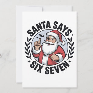 Cartão De Agradecimento Papai Noel Diz Seis Sete 67 Natal Papai Noel Xmas 