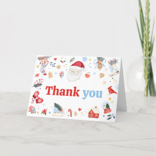 Cartão De Agradecimento Papais noeis azuis Chá de fraldas