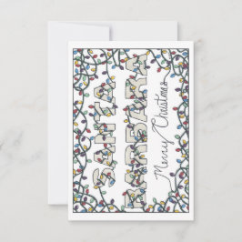 Cartão De Agradecimento Papais noeis Barbara Christmas Lights