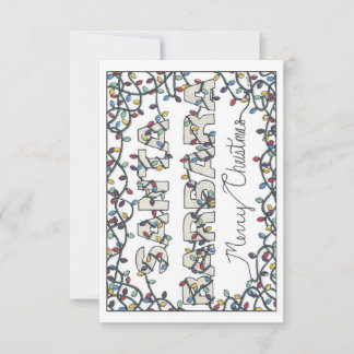 Cartão De Agradecimento Papais noeis Barbara Christmas Lights