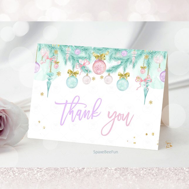 Cartão De Agradecimento Papais noeis Chá de fraldas (Santa Baby Baby Shower, thank you card,baby shower invitation, enclosure card, holiday baby shower, )