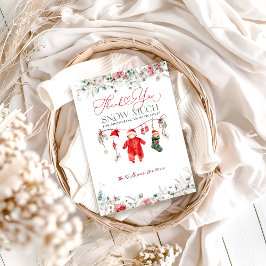 Cartão De Agradecimento Papais noeis Chá de fraldas de Natal do bebê Gêner