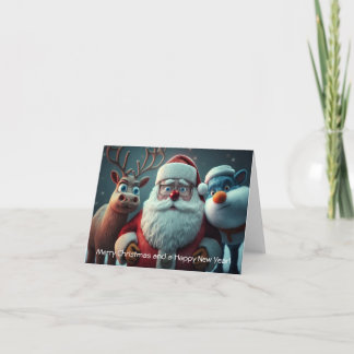 Cartão De Agradecimento Papais noeis de Natal