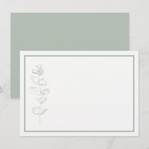 Cartão De Agradecimento Papel de carta Moderno Simples da Planta Eucalyptu