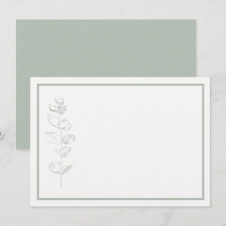 Cartão De Agradecimento Papel de carta Moderno Simples da Planta Eucalyptu