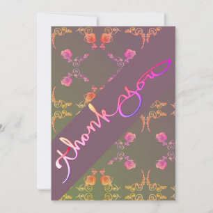 Cartão De Agradecimento Papel de carta para Rosa