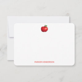 Cartão De Agradecimento Papel de Carta Personalizada da Apple Vermelha