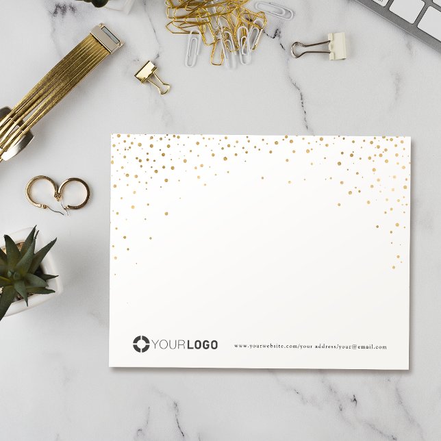 Cartão De Agradecimento Papel de Carta personalizado com brilho simples mo (Modern simple gold glitter personalized Stationery Thank You Card)