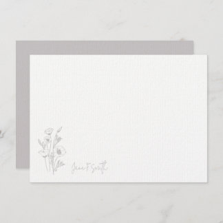 Cartão De Agradecimento Papel de carta Personalizado de Planta Floral de F