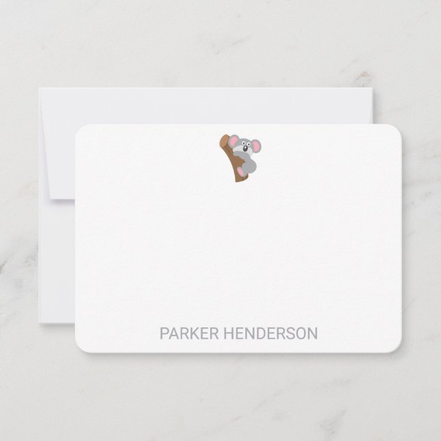 Cartão De Agradecimento Papel de Carta Personalizado para Crianças do Urso (Frente)