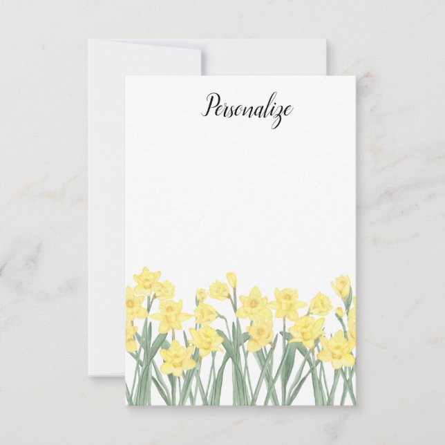 Cartão De Agradecimento Papel de Carta Simples Daffodil Personalizado (Frente)