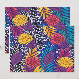 Cartão De Agradecimento Papel de embalagem colorido com floral criativo
