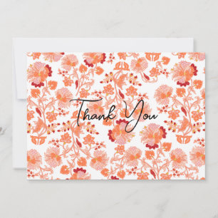 Cartão De Agradecimento Papel de parede Classy Orange Floral Impressão Wal
