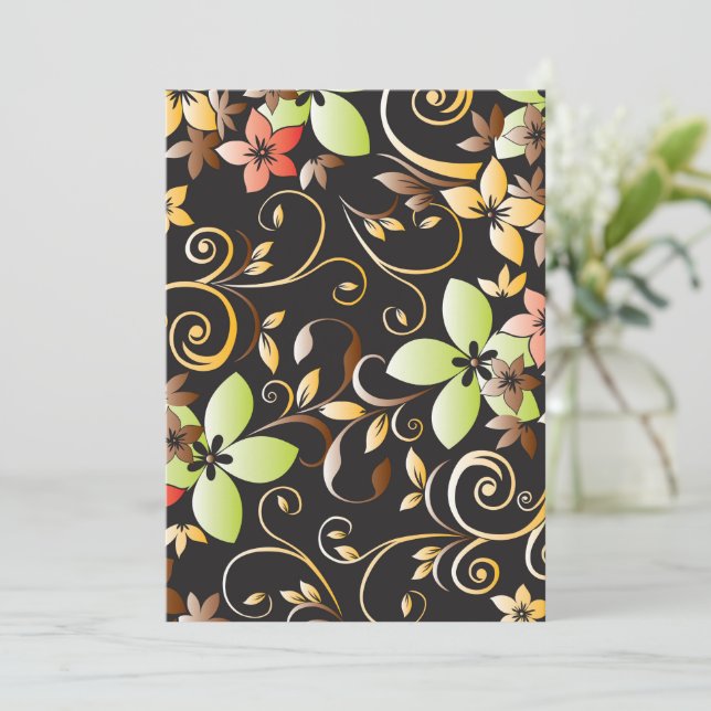 Cartão De Agradecimento Papel de parede de flores 4 (Em pé/Frente)