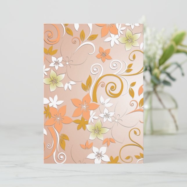 Cartão De Agradecimento Papel de parede flores 8 (Em pé/Frente)
