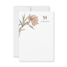 Papel Timbrado Floral Botânico Monograma Vintage P