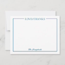 Cartão De Agradecimento Papelaria de casamento azul de AMOR & AGRADECIMENT