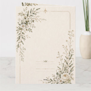 Cartão De Agradecimento Papelaria de Casamento com Charme Botânico Natural