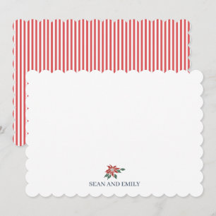 Cartão De Agradecimento Papelaria de Natal com Flor de Poinsettia Personal