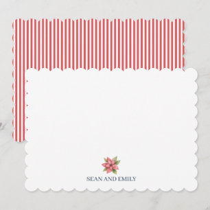 Cartão De Agradecimento Papelaria de Natal com Flor de Poinsettia Personal