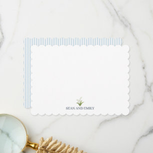 Cartão De Agradecimento Papelaria de pintura personalizada do lírio-do-val