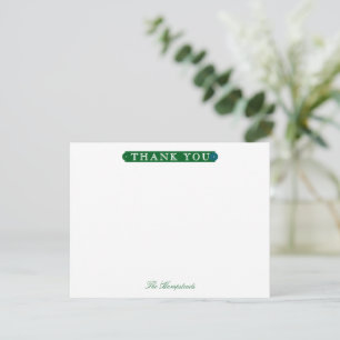 Cartão De Agradecimento Papelaria Formal Verde Floresta para Família ou Ca