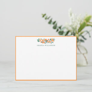 Cartão De Agradecimento Papelaria Personalizada Aquarela Laranja Cítrico