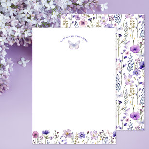 Cartão De Agradecimento Papelaria Personalizada da Borboleta de Flor Selva