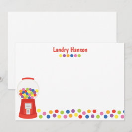 Cartão De Agradecimento Papelaria Personalizada de Balas Coloridas