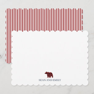 Cartão De Agradecimento Papelaria Personalizada de Natal Bear Mountain