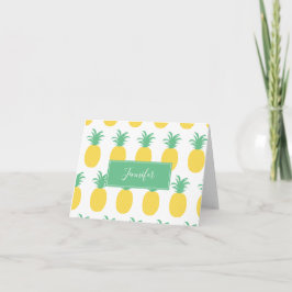 Cartão De Agradecimento Papelaria Personalizada do Ananás Preppy