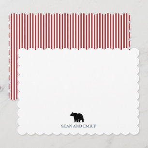 Cartão De Agradecimento Papelaria Personalizada do Bear Mountain de Natal